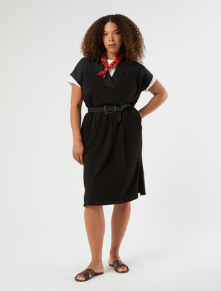Kleid aus Jersey und Popeline - Marina Rinaldi