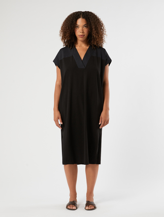 Jersey and poplin dress - BLACK - Marina Rinaldi - 3
