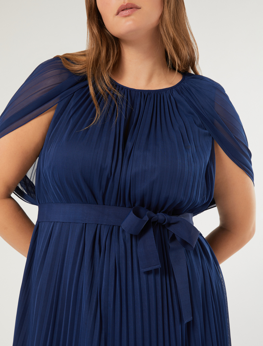 Pleated jersey dress - CORNFLOWER BLUE - Marina Rinaldi - 5