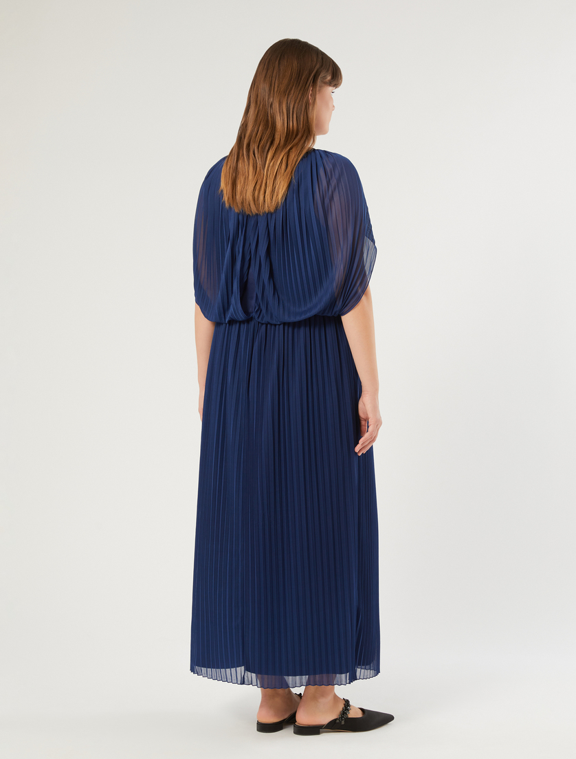 Pleated jersey dress - CORNFLOWER BLUE - Marina Rinaldi - 4