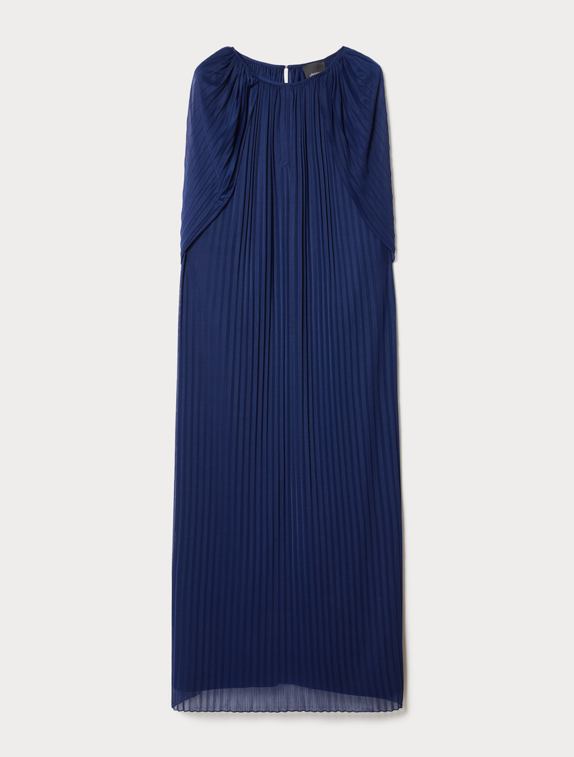 Pleated jersey dress - CORNFLOWER BLUE - Marina Rinaldi