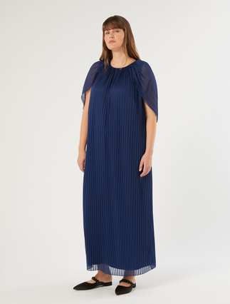 Pleated jersey dress - CORNFLOWER BLUE - Marina Rinaldi - 3