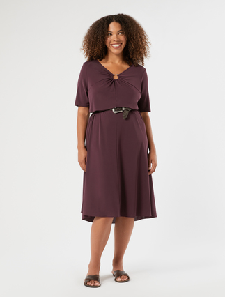 Long draped jersey dress - Marina Rinaldi