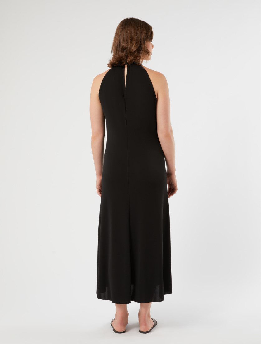 Long interlock jersey dress - BLACK - Marina Rinaldi - 4