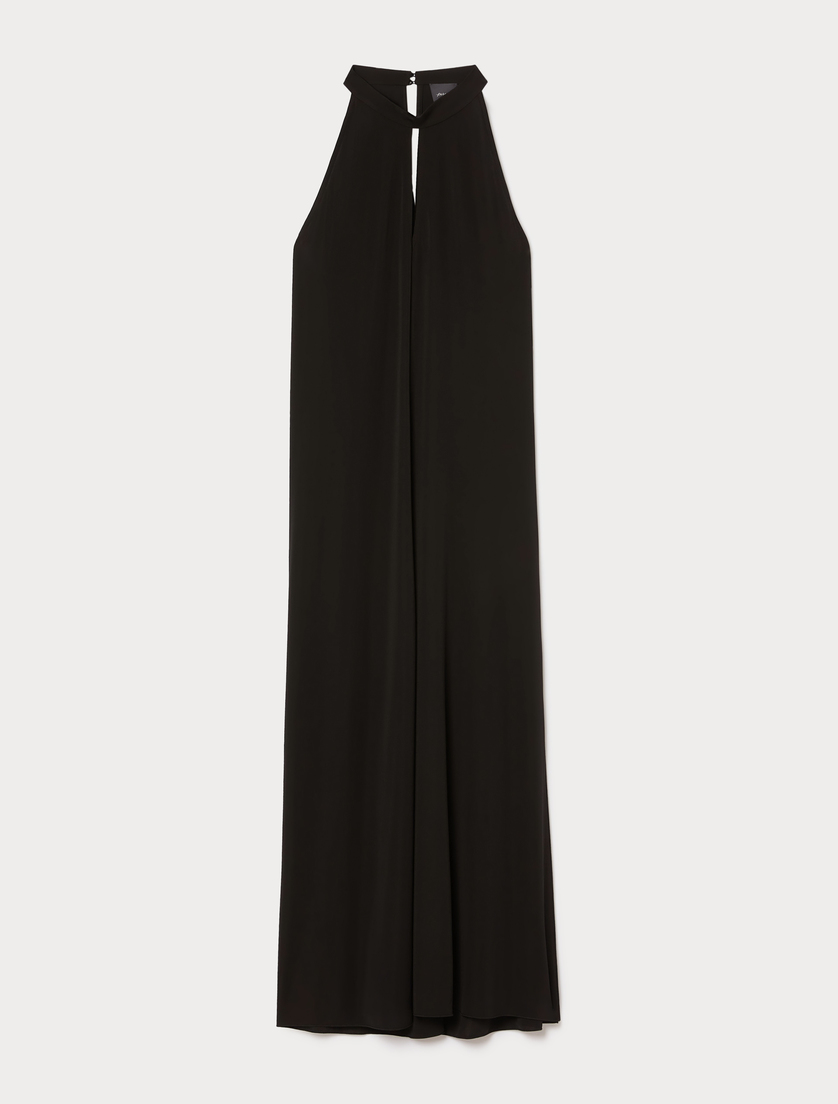 Long interlock jersey dress - BLACK - Marina Rinaldi