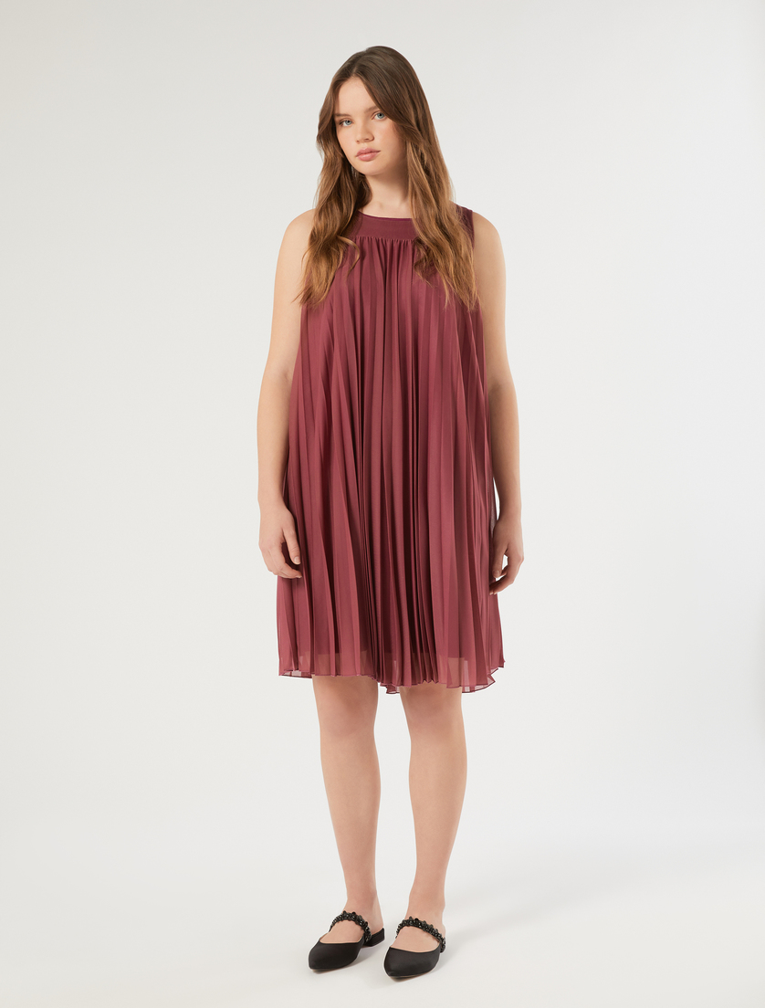 Plissé-pleated jersey dress with shrug - DARK PINK - Marina Rinaldi - 5