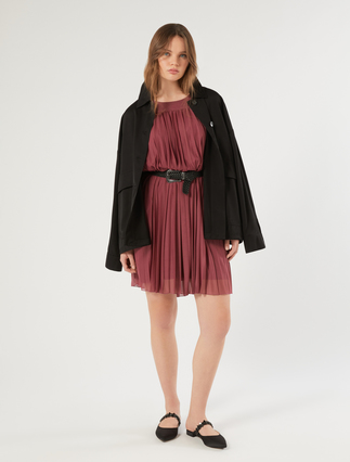Plissé-pleated jersey dress with shrug - Marina Rinaldi