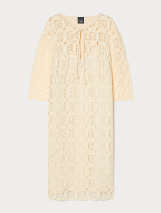 Crochet-knit and jersey mini dress - Marina Rinaldi