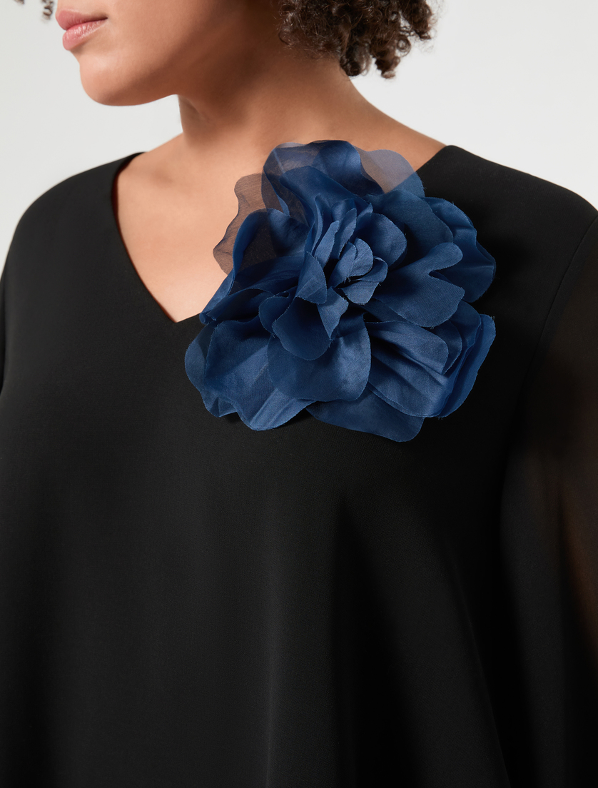 Broche en organza de soie - GRIS BLEU - Marina Rinaldi - 4