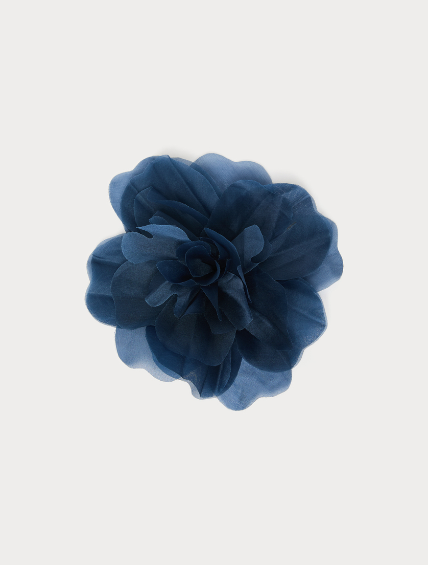 Broche en organza de soie - GRIS BLEU - Marina Rinaldi