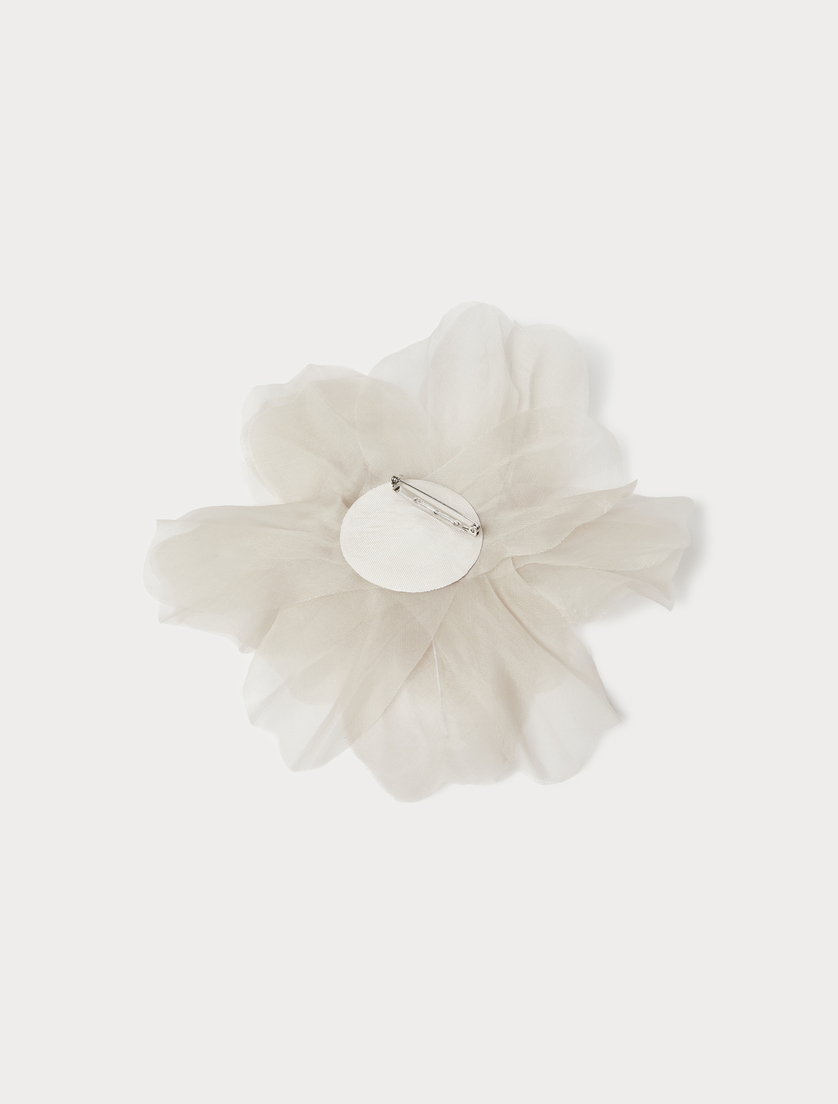 Broche en organza de soie - GRIS PERLE - Marina Rinaldi - 3
