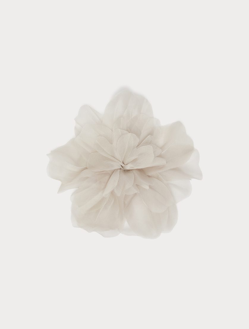 Broche en organza de soie - GRIS PERLE - Marina Rinaldi