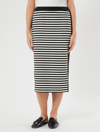 Jersey skirt - WHITE BLACK