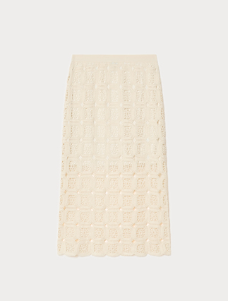 Crochet-knit cotton pencil skirt - Marina Rinaldi