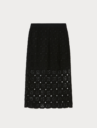 Crochet-knit cotton pencil skirt - Marina Rinaldi