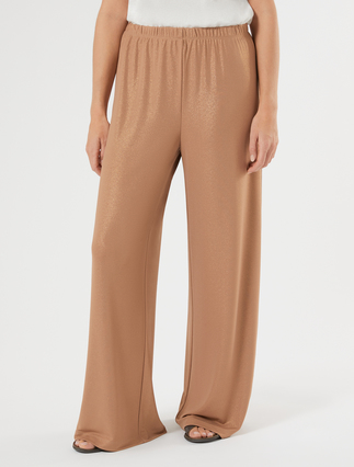 Jersey palazzo trousers - CARAMEL