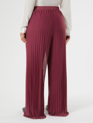 Pantaloni in jersey plissé - ROSA SCURO - Marina Rinaldi - 4