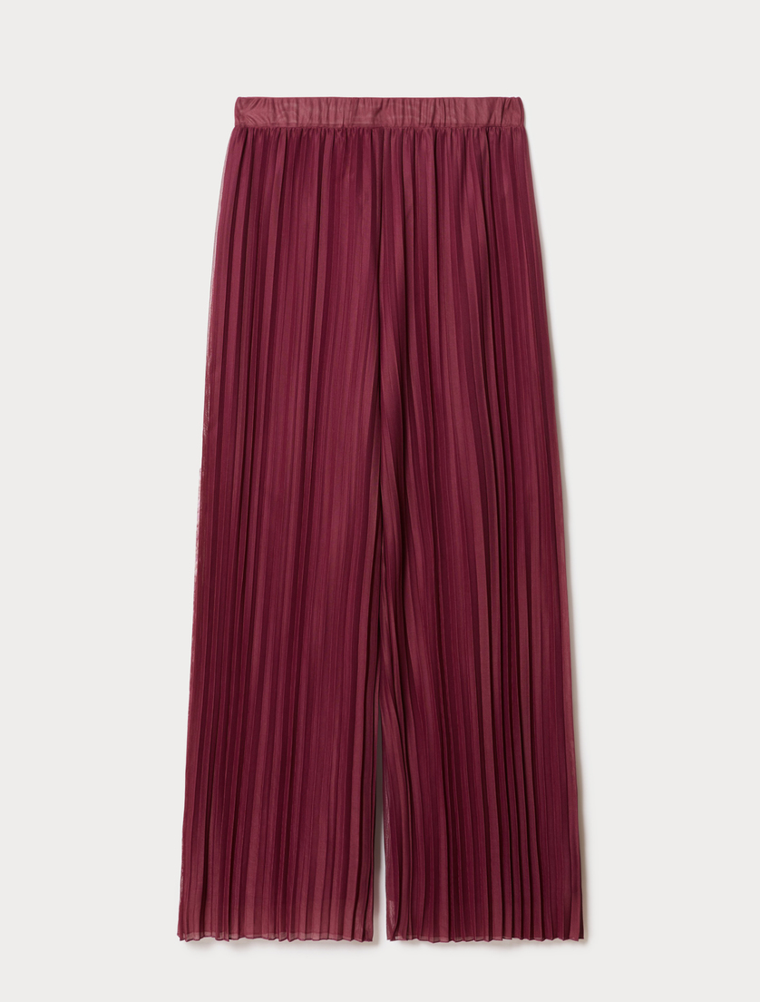 Pleated jersey trousers - DARK PINK - Marina Rinaldi