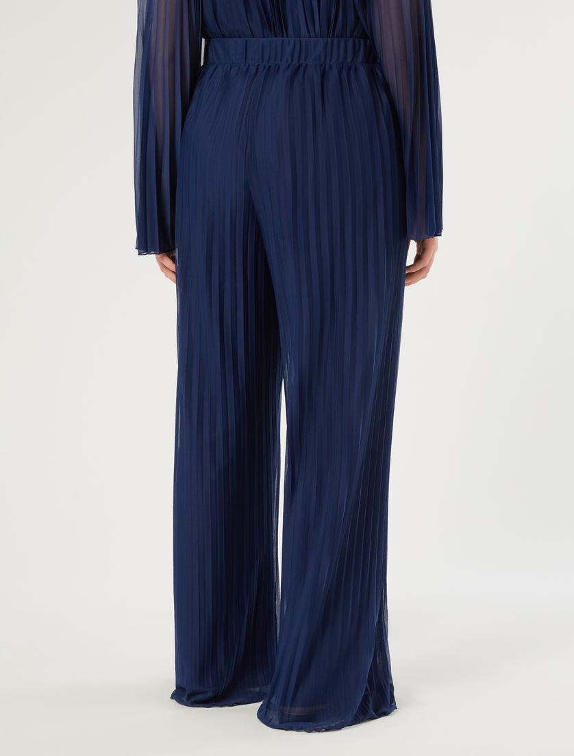 Pleated jersey trousers - CORNFLOWER BLUE - Marina Rinaldi - 4