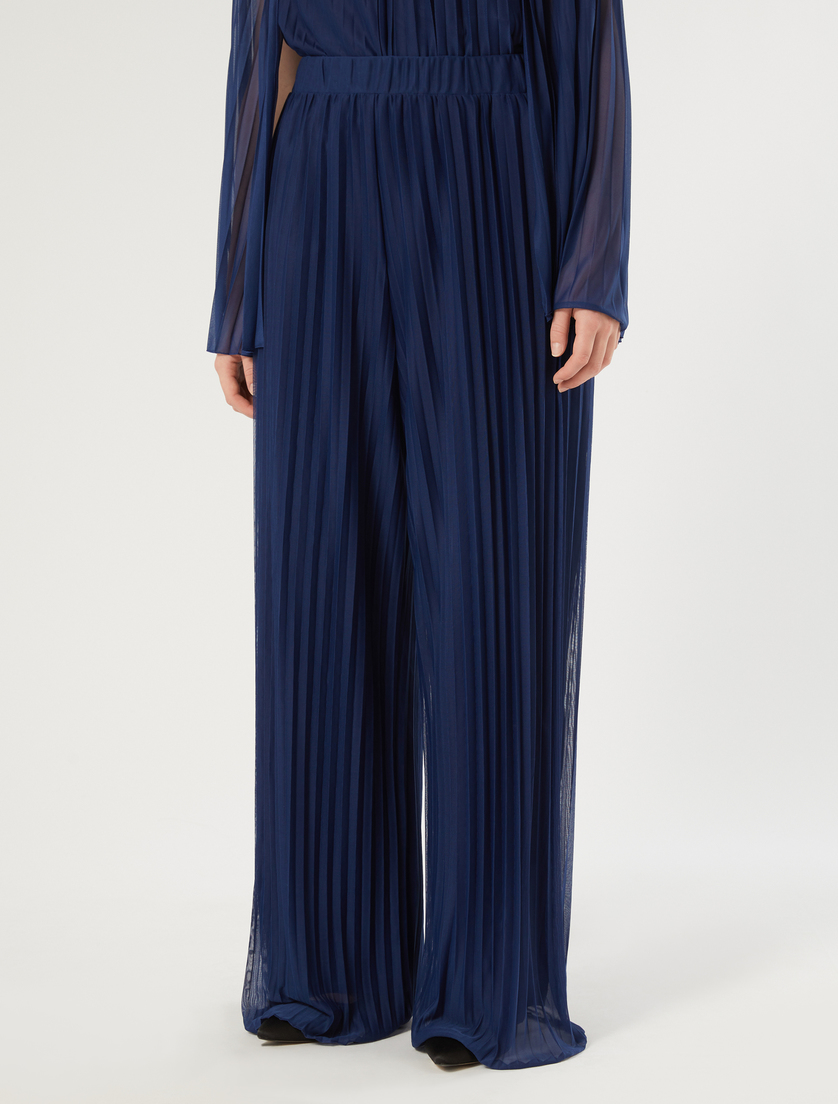 Pleated jersey trousers - CORNFLOWER BLUE - Marina Rinaldi - 3