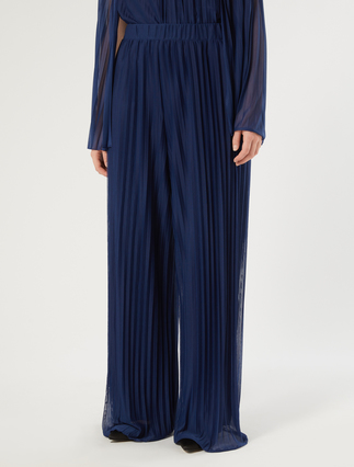 Pleated jersey trousers - CORNFLOWER BLUE