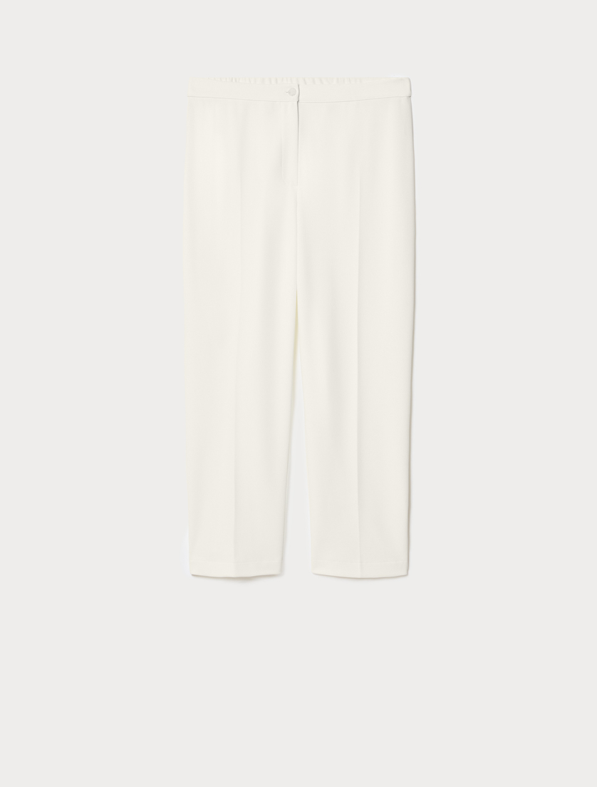 Pantaloni a sigaretta in scuba crêpe stretch - BIANCO - Marina Rinaldi