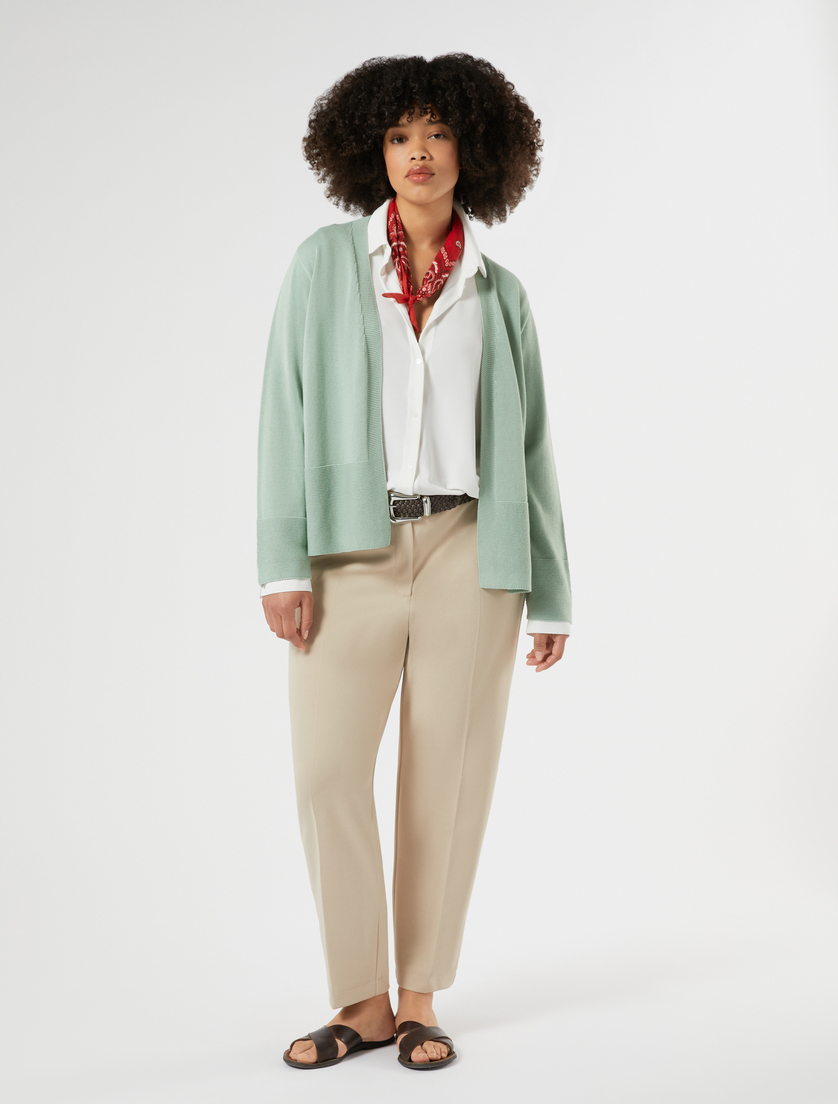Pantaloni a sigaretta in scuba crêpe stretch - BEIGE - Marina Rinaldi - 2
