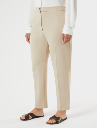 Pantaloni a sigaretta in scuba crêpe stretch - BEIGE