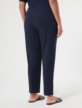 Cigarette trousers in stretch scuba crepe fabric - MIDNIGHTBLUE - Marina Rinaldi - 4