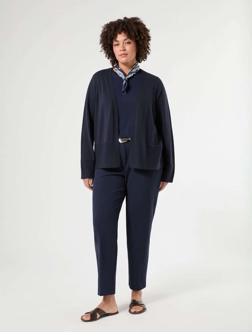 Pantaloni a sigaretta in scuba crêpe stretch - BLU NOTTE - Marina Rinaldi - 2