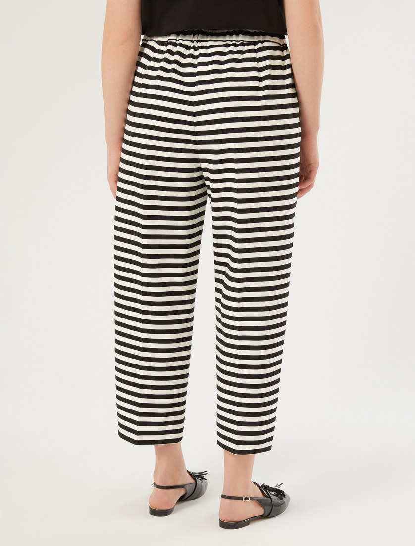 Striped jersey trousers - WHITE BLACK - Marina Rinaldi - 4