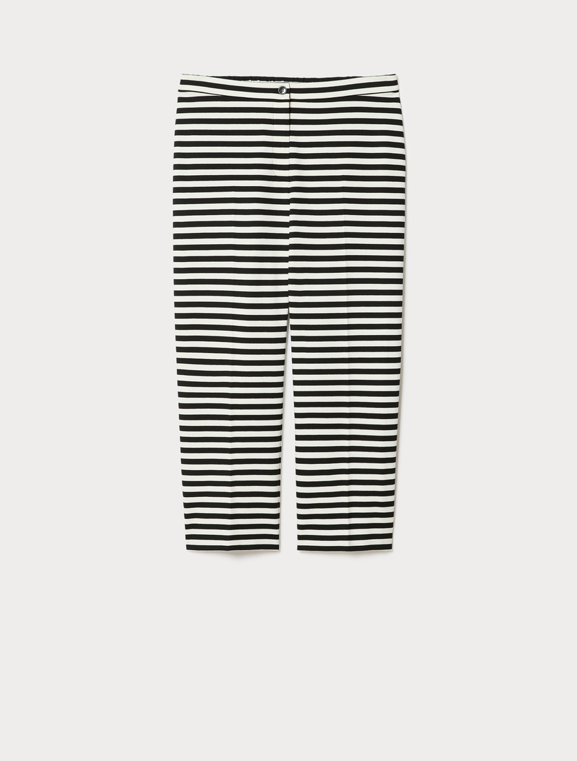 Striped jersey trousers - WHITE BLACK - Marina Rinaldi