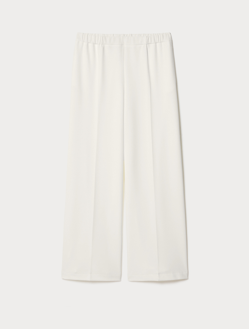 Pantaloni a palazzo in scuba crêpe stretch - BIANCO - Marina Rinaldi