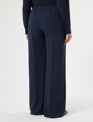 Palazzo trousers in stretch scuba crepe fabric - MIDNIGHTBLUE - Marina Rinaldi - 4