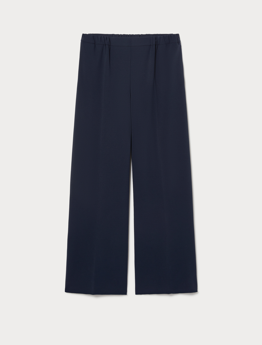 Pantaloni a palazzo in scuba crêpe stretch - BLU NOTTE - Marina Rinaldi