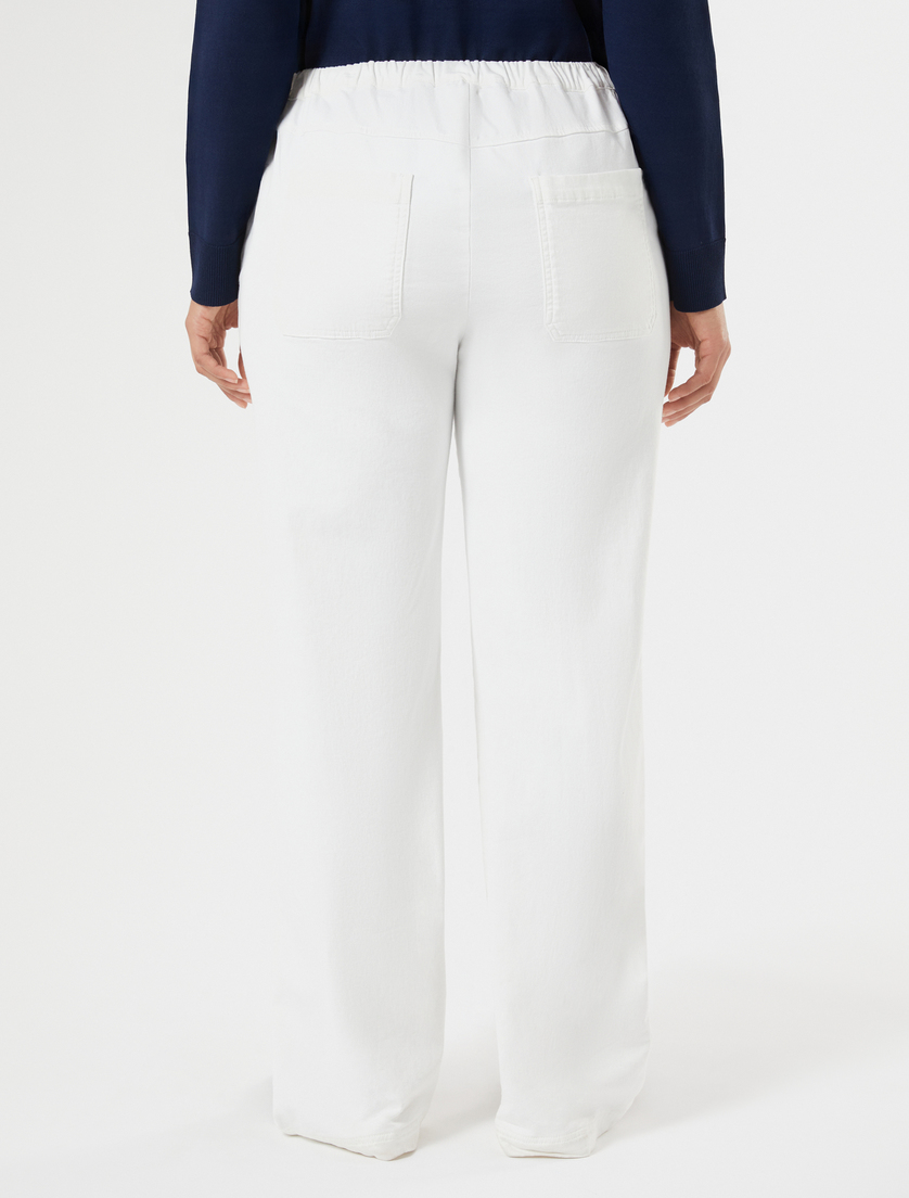 Pantalon en molleton jersey - BLANC - Marina Rinaldi - 4