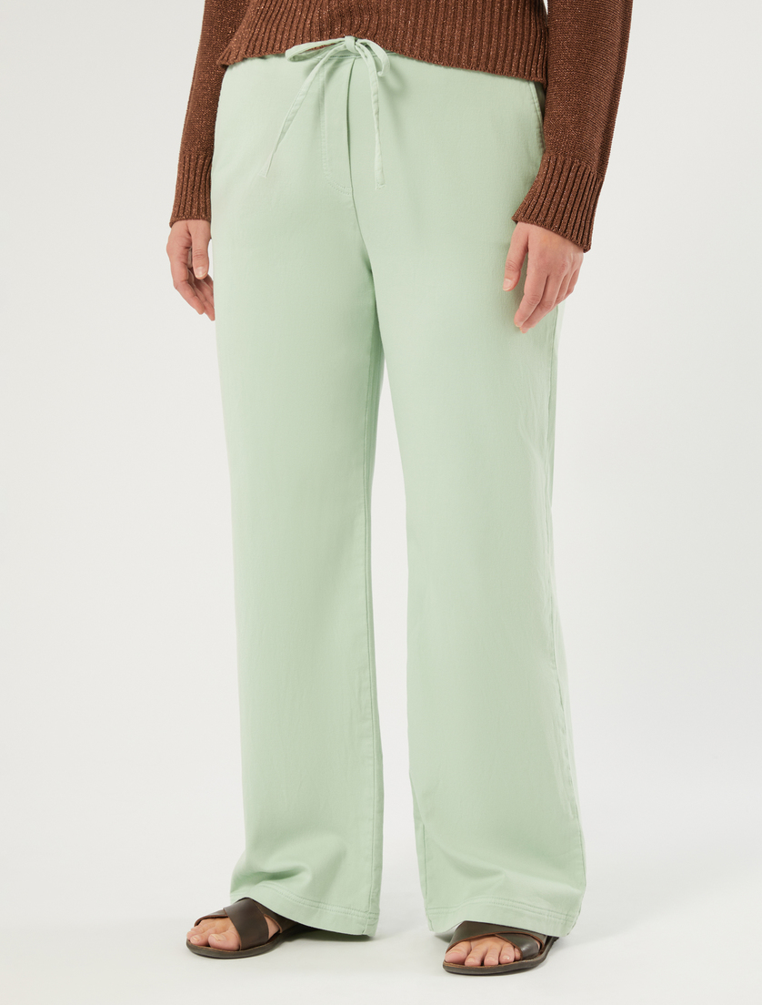 Pantalon en molleton jersey - VERT SAUGE - Marina Rinaldi - 3