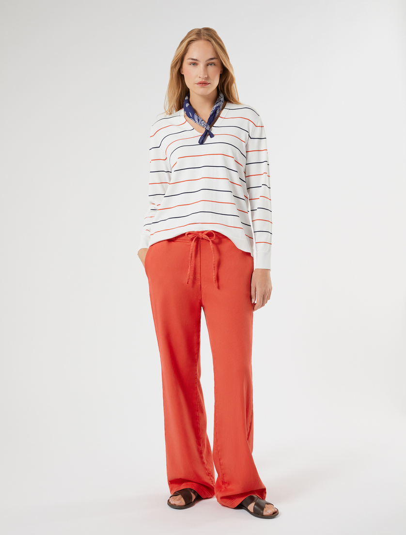 Pantalon en molleton jersey - ROUGE - Marina Rinaldi - 2