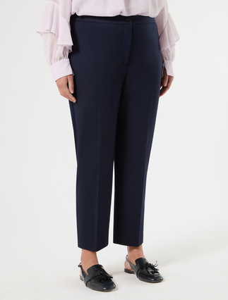 Pantaloni slim in jersey - BLU NOTTE