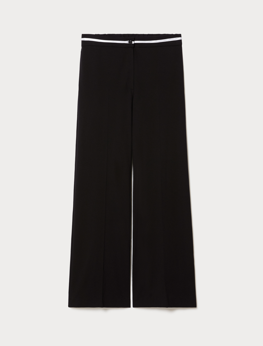 Wide-fit jersey trousers - BLACK - Marina Rinaldi