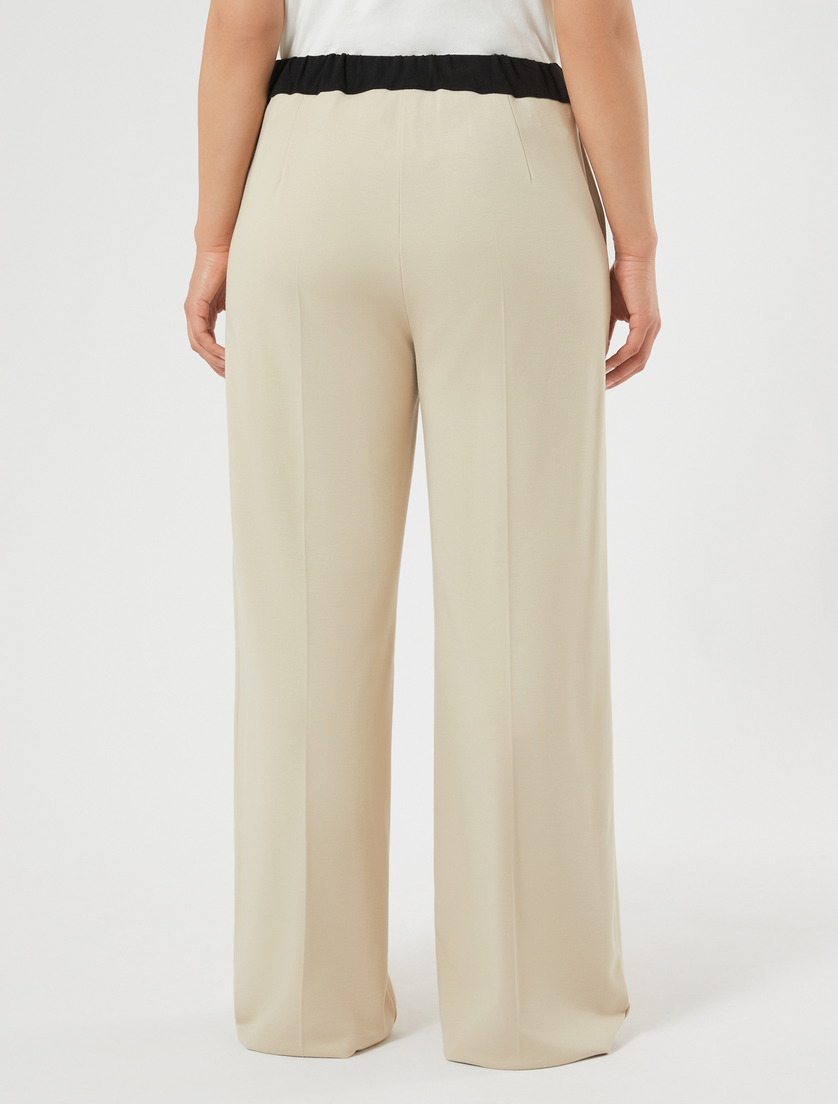 Wide-fit jersey trousers - BEIGE - Marina Rinaldi - 4