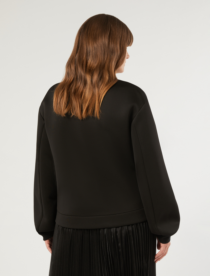 Scuba jersey pea coat - BLACK - Marina Rinaldi - 4