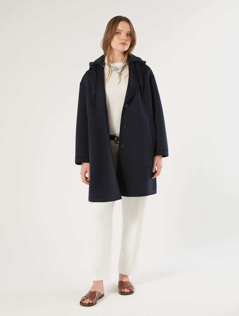 Cappotto in scuba tecnico - BLU NOTTE - Marina Rinaldi