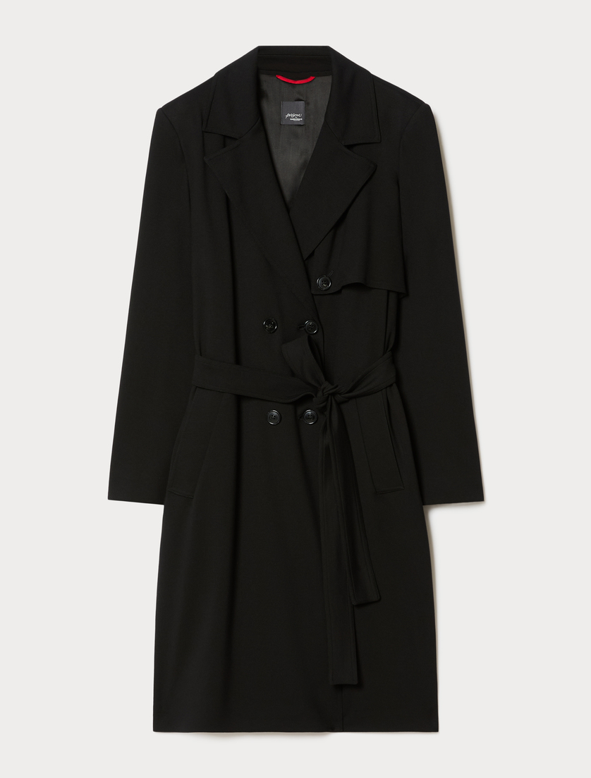 Jersey trench coat - BLACK - Marina Rinaldi