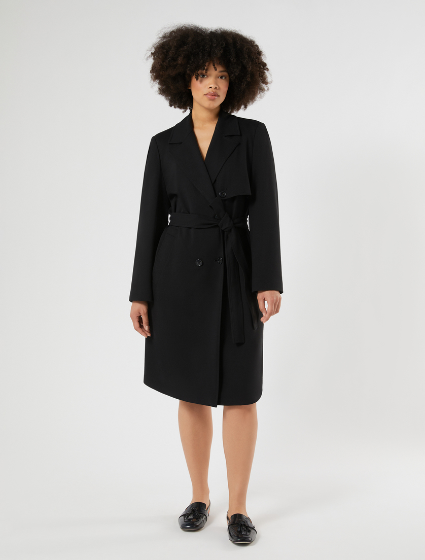 Jersey trench coat - BLACK - Marina Rinaldi - 3