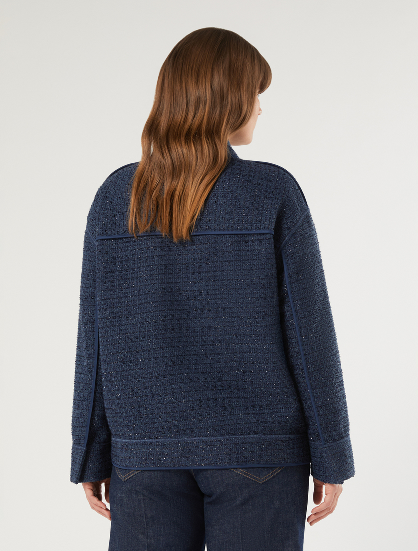 Bonded jersey jacket - MIDNIGHTBLUE - Marina Rinaldi - 4