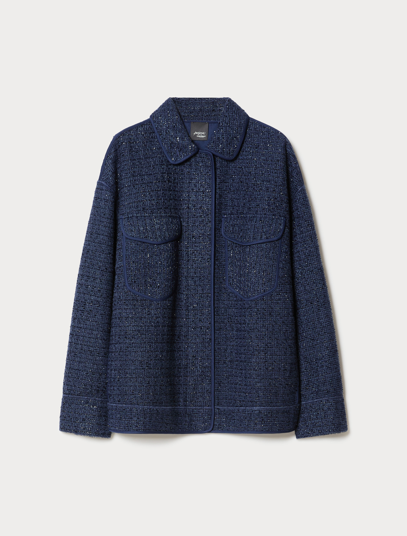 Bonded jersey jacket - MIDNIGHTBLUE - Marina Rinaldi