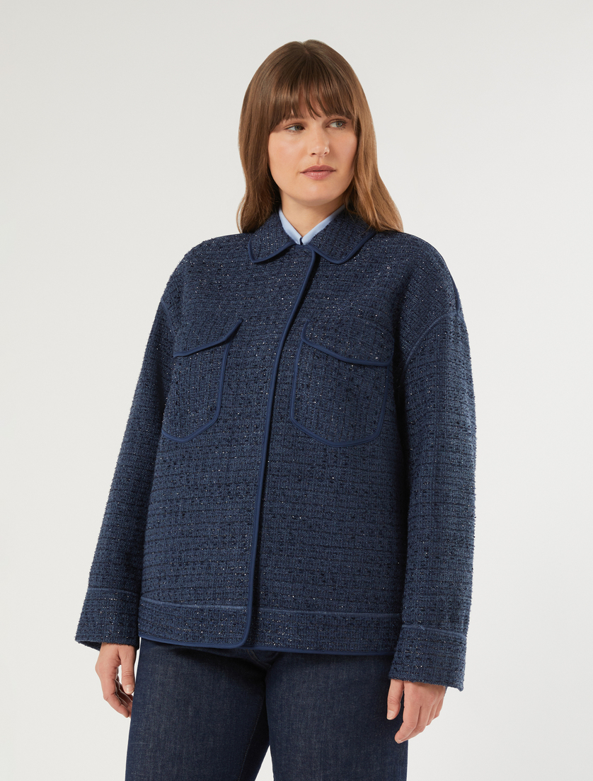 Bonded jersey jacket - MIDNIGHTBLUE - Marina Rinaldi - 3