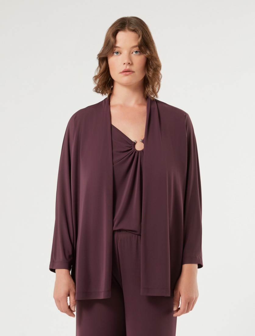 Interlock jersey cardigan - PLUM - Marina Rinaldi - 3