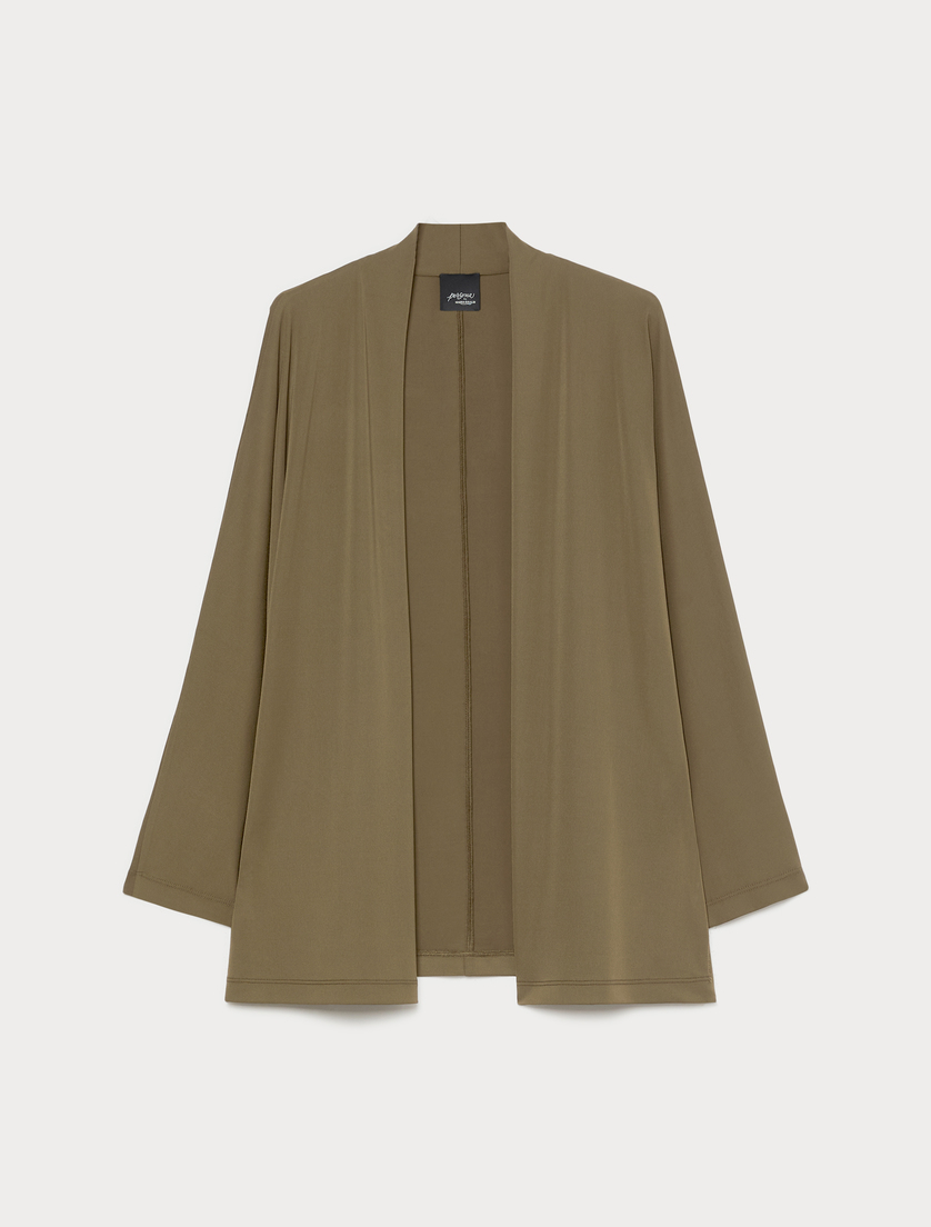 Interlock jersey cardigan - KAKI - Marina Rinaldi